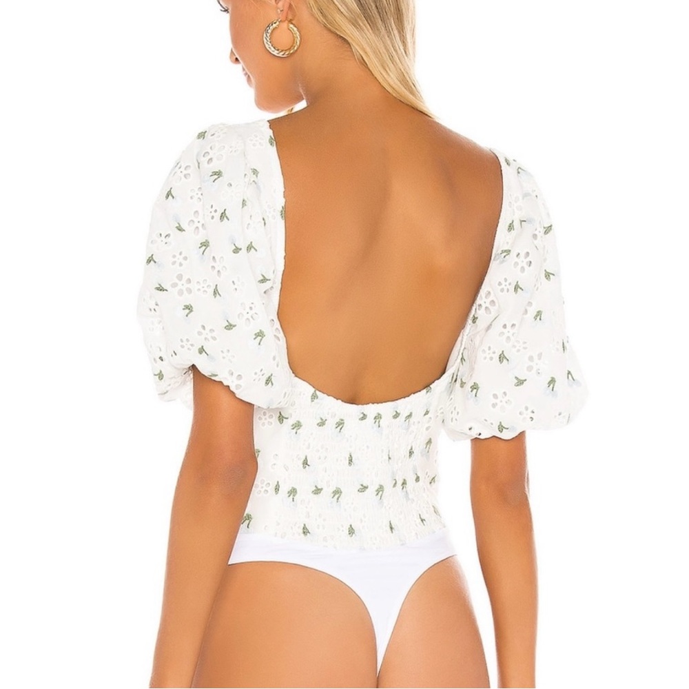 For love and lemons wild cherry bodysuit blue size XL NWT - Picture 9 of 13